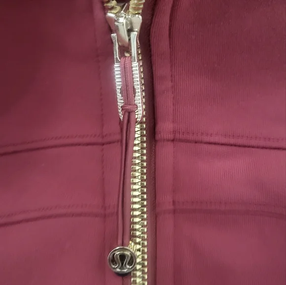 Women's Burgundy Jacket with Gold Zipper
